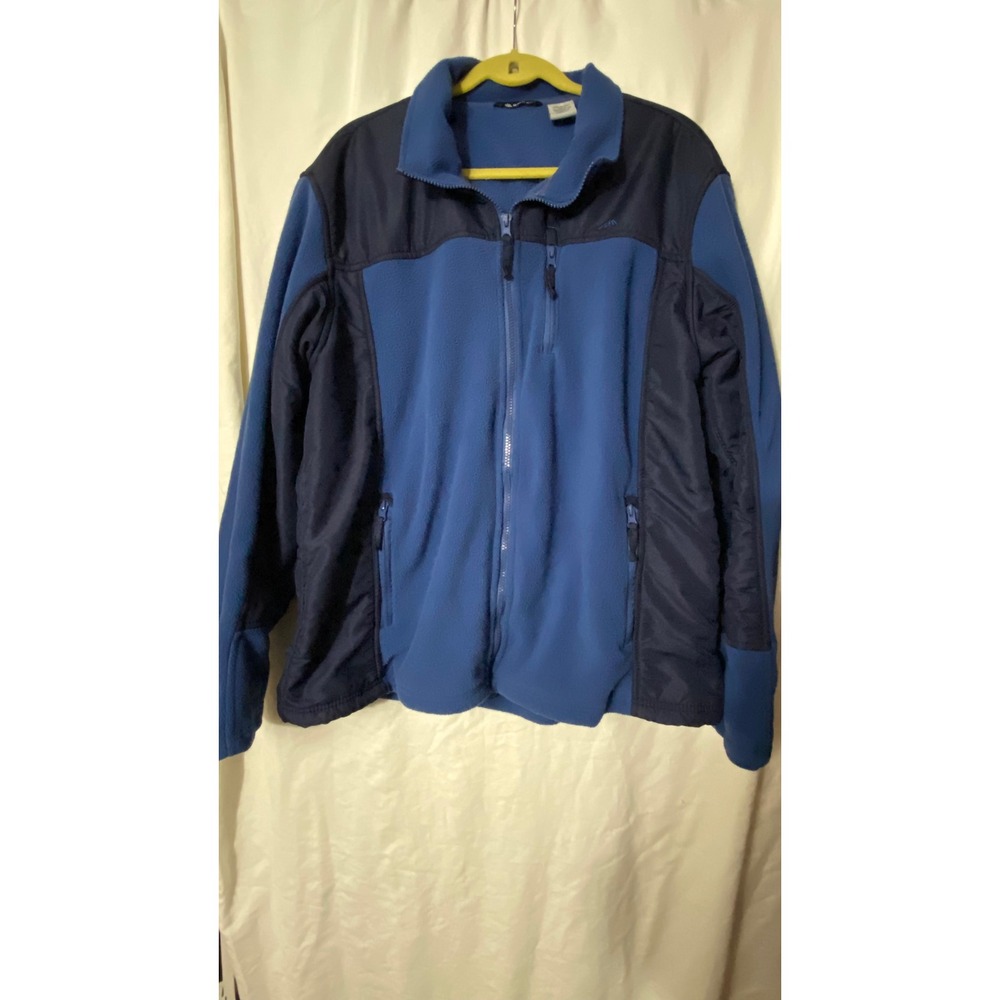 Snozu Mens Blue Two Tone Full Zip Fleece Jacket XXL Outdoor Hiking Layer